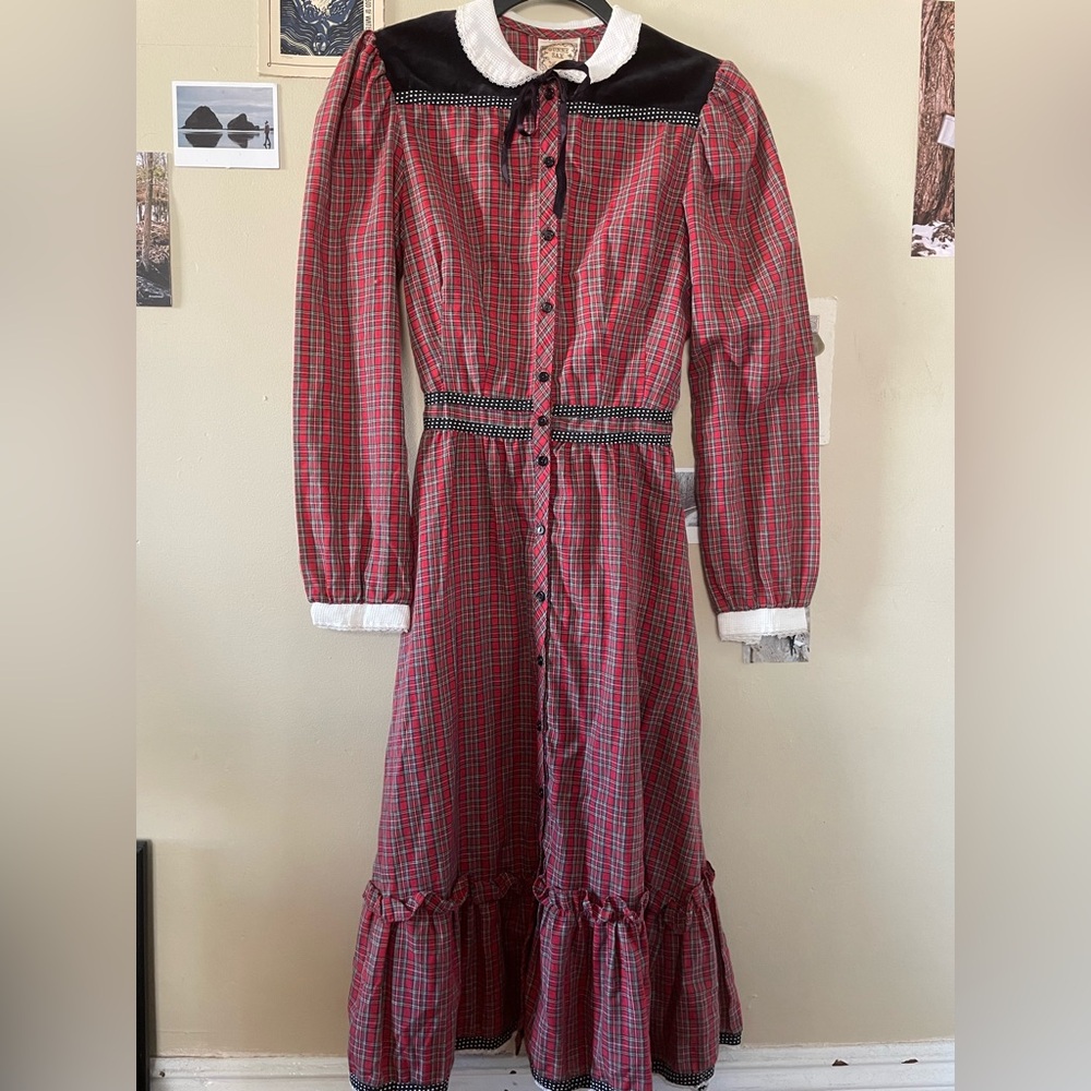 Gunne Sax Plaid Dress With Peter Pan Collar